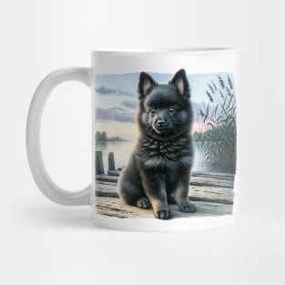 Watercolor Schipperke Puppies - Cute Puppy Mug